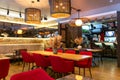 Interior of modern cozy italian restaurant Royalty Free Stock Photo