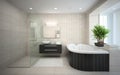 Interior of the modern design bathroom with jacuzzi Royalty Free Stock Photo