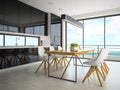 Interior of modern design room 3D rendering Royalty Free Stock Photo