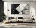 Interior of modern designed room and painting on wall. ai generative Royalty Free Stock Photo