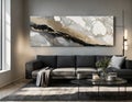 Interior of modern designed room and painting on wall. ai generative Royalty Free Stock Photo
