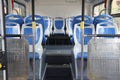 Interior of a modern empty city bus Royalty Free Stock Photo