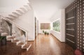 Interior of modern entrance hall 3d render