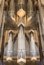 Interior of modern Hallgrimskirkja church organ in Reykjavik, Iceland Royalty Free Stock Photo