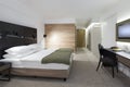 Interior of a modern hotel bedroom Royalty Free Stock Photo