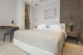 Interior of a modern hotel bedroom Royalty Free Stock Photo
