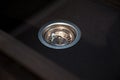 Interior of modern kitchen and acrylic sink drain Royalty Free Stock Photo