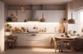 Interior of Modern Kitchen Ai Genarated Image