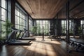 interior of modern light gym Royalty Free Stock Photo