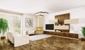 Interior of modern living room 3d