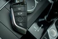 Interior of a modern luxury gray black car, auto detail,key Royalty Free Stock Photo