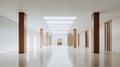 Interior of modern office hall with empty white walls Royalty Free Stock Photo