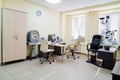 interior of a modern ophthalmological office in an optics store or clinic.