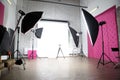 Interior of a modern photo video studio