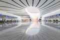 Interior of modern terminal building with grid skylight Royalty Free Stock Photo