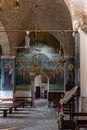 The interior of the Monastery Deir Hijleh - Monastery of Gerasim of Jordan, in the Palestinian Authority, in Israel
