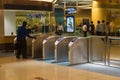 Interior of a monorail commuter train station