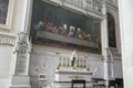 Interior with mosaic copy of famous fresco Last Supper of Leonardo da Vinci in Minorite Church Minoritenkirche in Vienna Royalty Free Stock Photo