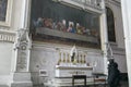 Interior with mosaic copy of famous fresco Last Supper of Leonardo da Vinci in Minorite Church Minoritenkirche in Vienna Royalty Free Stock Photo