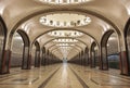 Interior of the Moscow metro station Mayakovskaya