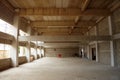 Interior of a mosque, The hall in the building that is being rebuilt.