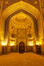 The interior of the mosque in the Tilla-Kari Madrasah on the Registan square, Samarkand, Royalty Free Stock Photo