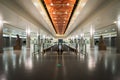 Interior / moving walkway of the terminal connection area in Shanghai Pudong airport, China Royalty Free Stock Photo