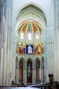 Interior and murals of the Almudena Cathedral, Madrid, Spain
