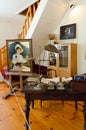 Interior of museum-estate of Ilya RepinZdravnevo artist`s studio, Vitebsk region, Belarus