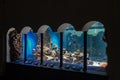 The interior of the museum, a hall with large exhibits and showcases. Naples Aquarium Anton Dorn is the oldest aquarium in all of Royalty Free Stock Photo