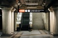 The interior of Museum Station, in the Discovery District, Toronto, Ontario.