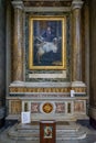 interior of the nave of the Basilica sacro cuore, altar S.Francesco Di Sales, Rome, Italy.