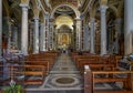 interior of the nave of Basilica sacro cuore overlooking the altar, Rome, Italy.