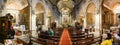 interior of the nave of Basilica sacro cuore overlooking the altar, Rome, Italy. Panoramic