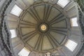 interior of the nave of the church with the circular dome of Santa Maria dei Miracoli in the Italian city of Rome.