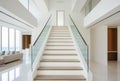 interior of new luxury house, staircase view from the second floor Royalty Free Stock Photo