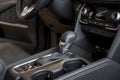 Interior of new modern car with automatic transmission. For use as a background Royalty Free Stock Photo