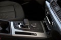 Interior of new modern car with automatic transmission. For use as a background Royalty Free Stock Photo