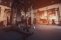 Interior of new modern gym with equipment Royalty Free Stock Photo
