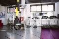 Interior of new modern gym with equipment Royalty Free Stock Photo