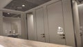 interior of new public toilet in white classic style, front door, room Royalty Free Stock Photo