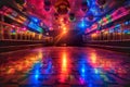 Disco club with colored lighting Royalty Free Stock Photo