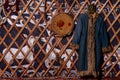 The interior of a nomadic yurt