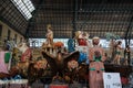 Interior of the North Station with wooden Floats used as Ceremonials in the Corpus Christi Celebration - Parade with figures,