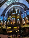 Interior of the Notre-Dame Basilica of Montreal in Montreal, Quebec, Canada Royalty Free Stock Photo