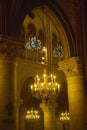 Interior of the Notre Dame Cathedral, Paris, France