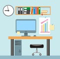 Interior office room.Vector illustration for design Royalty Free Stock Photo