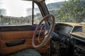 The interior of an old abandoned car Royalty Free Stock Photo