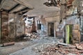 Interior of the old, abandoned and crumbling building Royalty Free Stock Photo