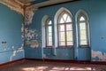 Interior of old abandoned Sharovka palace, also known as Sugar Palace in Kharkov region, Ukraine Royalty Free Stock Photo